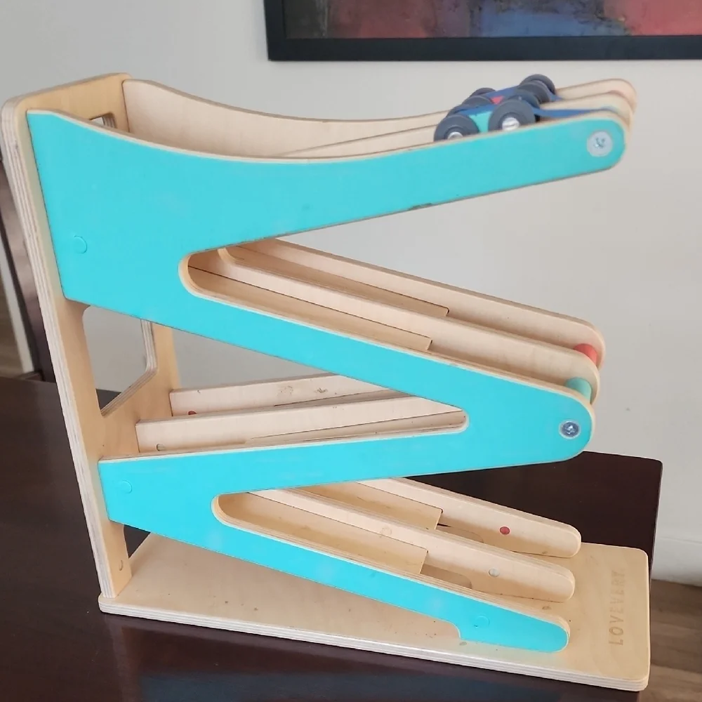 Lovevery Race & Chase Wooden Zigzag Racer Montessori Toy